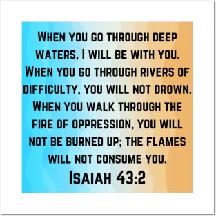 Bible Verse Isaiah 43:2 Posters and Art